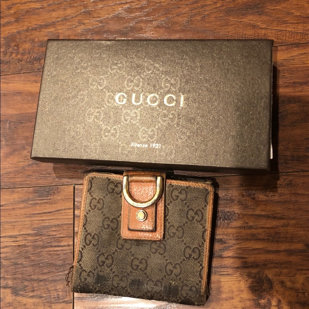 Authentic Gucci D Ring Monogram Bifold Wallet - image 1
